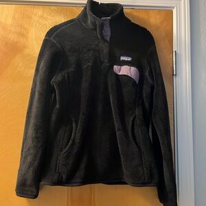 Patagonia Black Fleece with Purple Trim